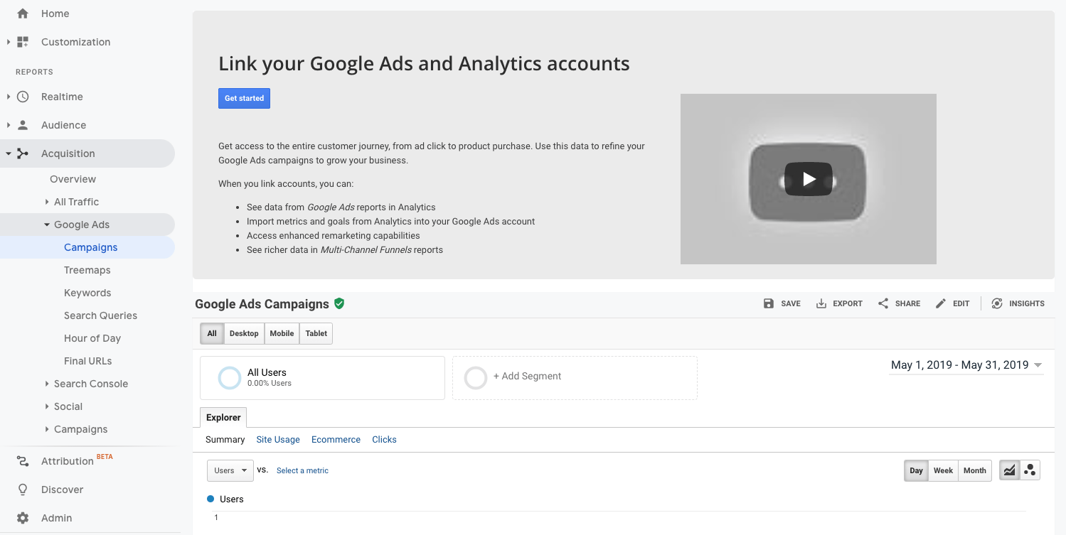 Google Analytics Connect Google Ads
